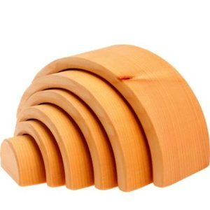 NWT Grimm's Wooden Toys Natural Rainbow Arches Tunnel